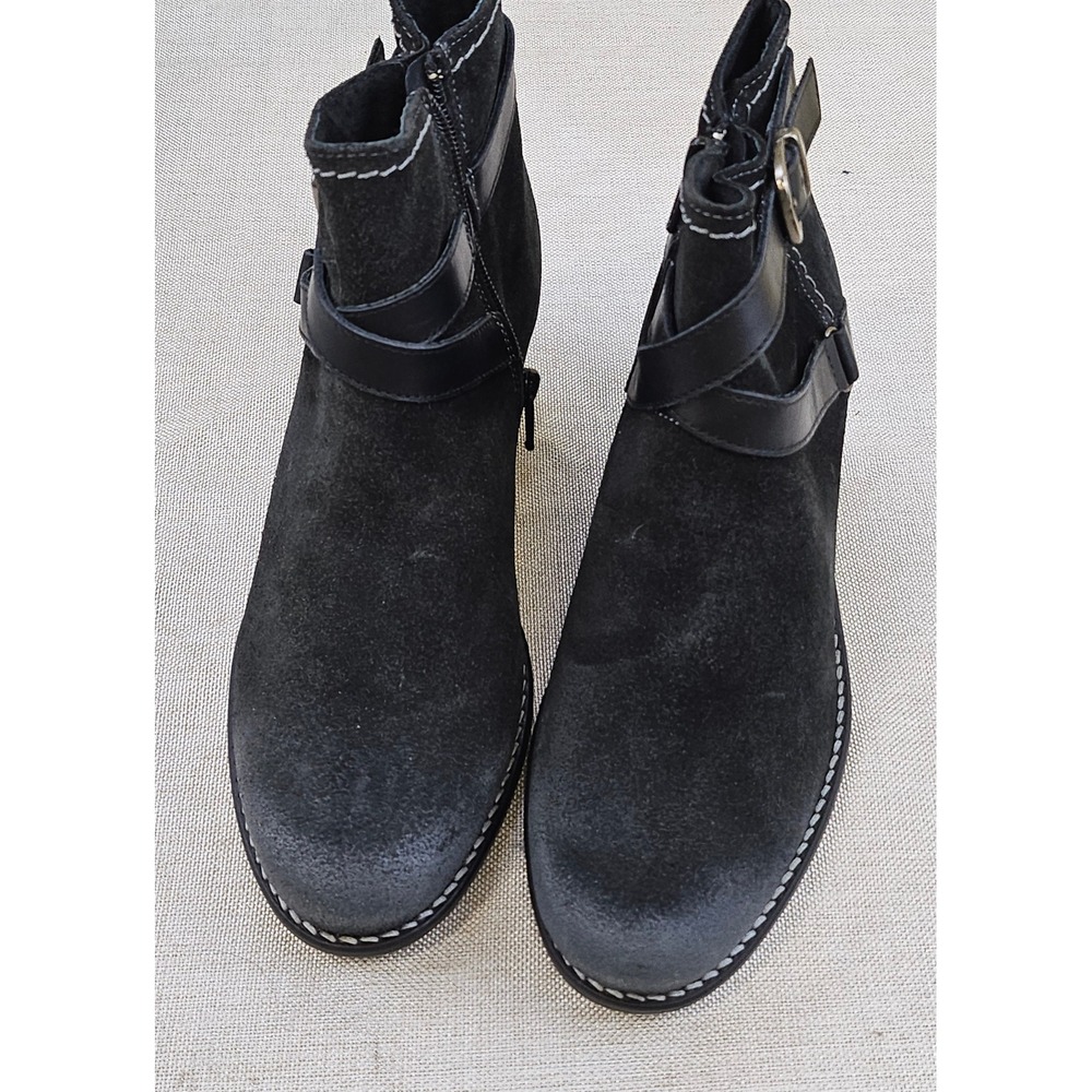 Bos & Co Greenville Black Suede Ankle Boots Women EU 37 US 6.5 Made in Portugal